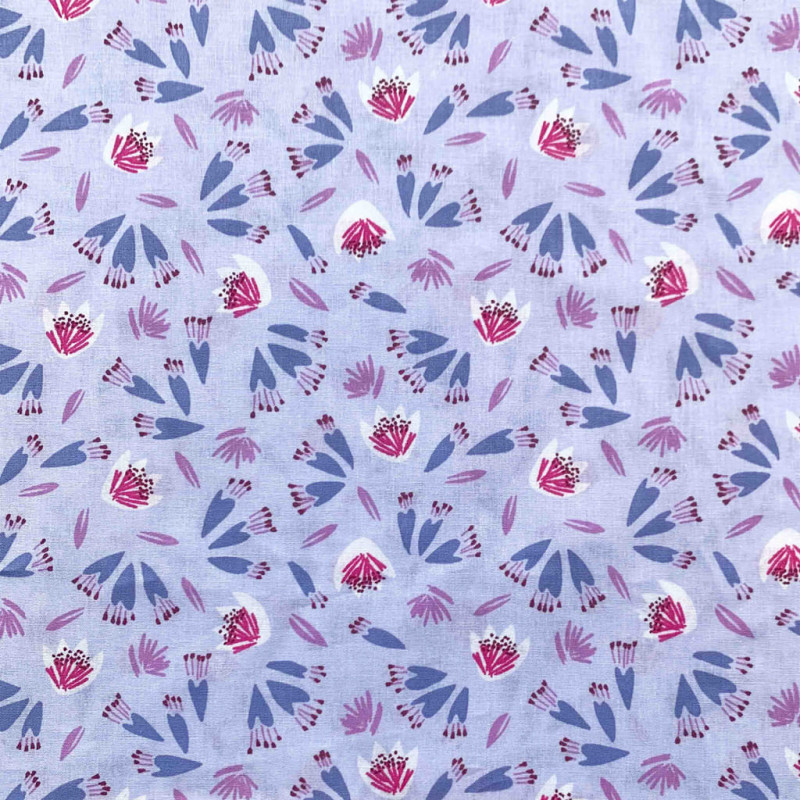 Printed Cotton WANGI Parma / Fuchsia